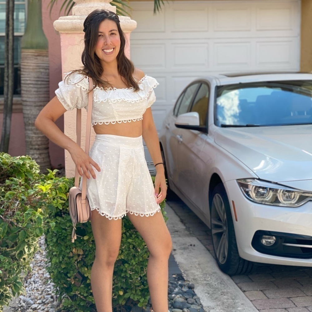 Day & Night White Short & Crop Top